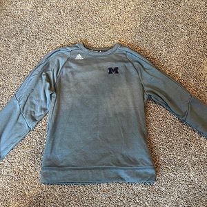 Adidas University of Michigan Long Sleeve Athletic Shirt